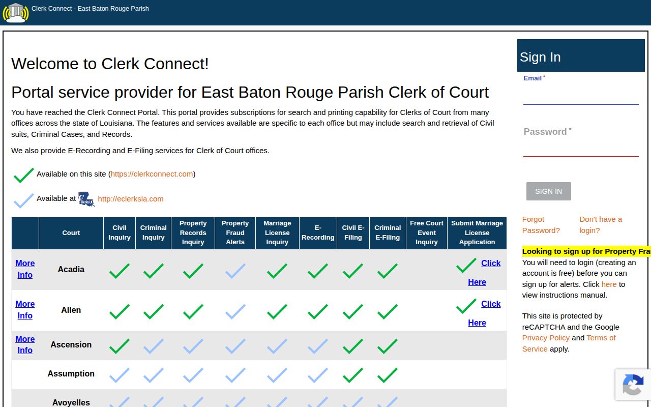 East Baton Rouge Parish criminal case search for release disposition records